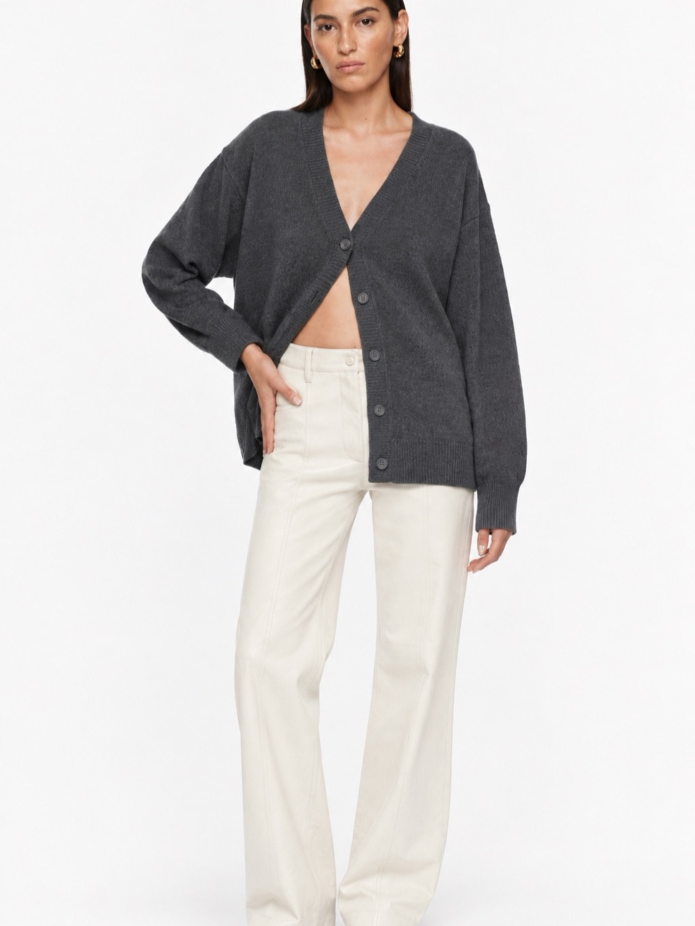ARITZIA TNA Barry Knit Cardigan - Inky Gray | SIZE 2 MEDIUM